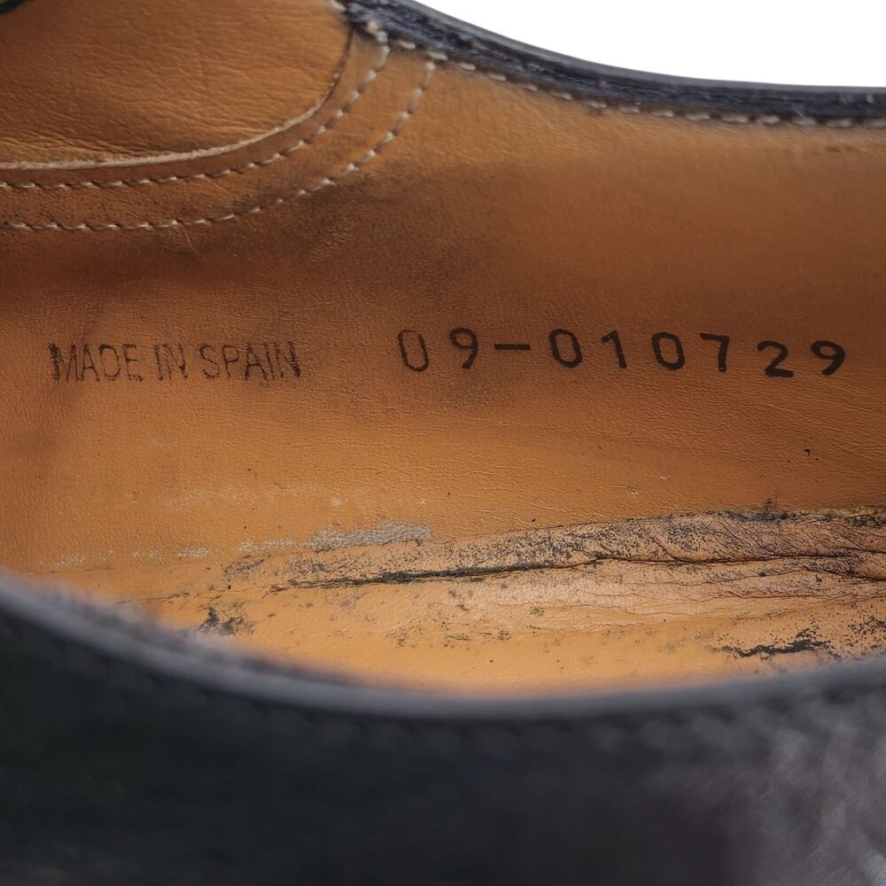 Mezlan Spain Mens size 11 Dress Shoes Black Leather Cap-toe Derby Oxfords Formal - Picture 9 of 12